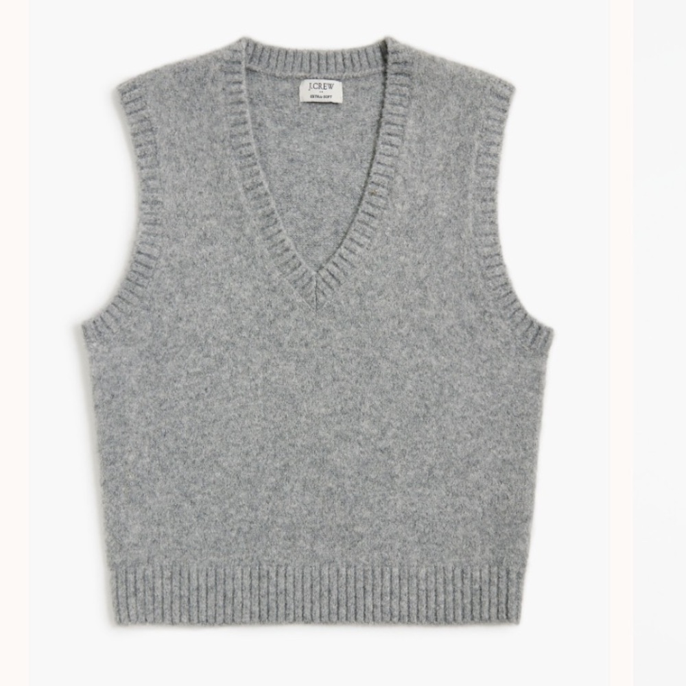 J. Crew Gray V-Neck Sweater Vest